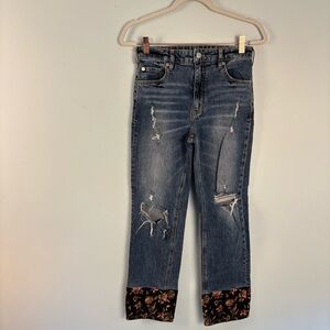 Pilcro Ankle Cropped Jeans with Distressed Details